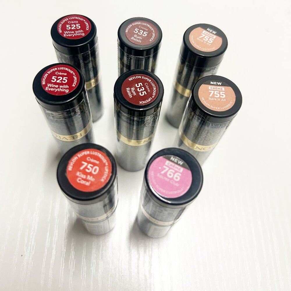 Mixed Colors Lot of 8 Revlon Super Lustrous Lipstick Brand New Sealed